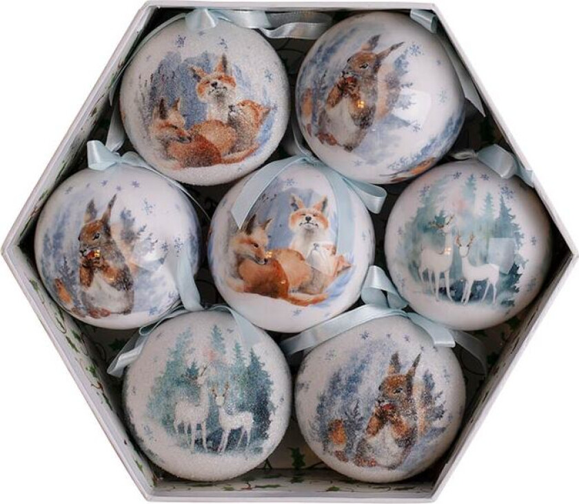 Bilde av Julekolleksjon Julekuler Vinglassterdyr 7pk