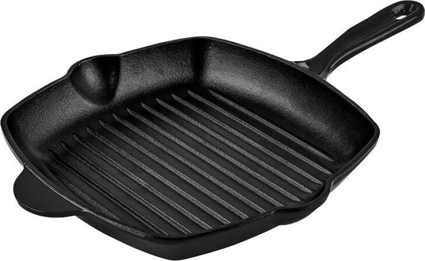 Grillpanne Støpejern Sort 28cm