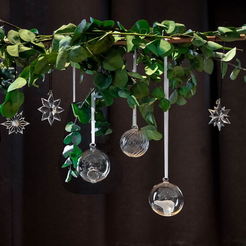 Julekule Isfugl 8 cm Klar