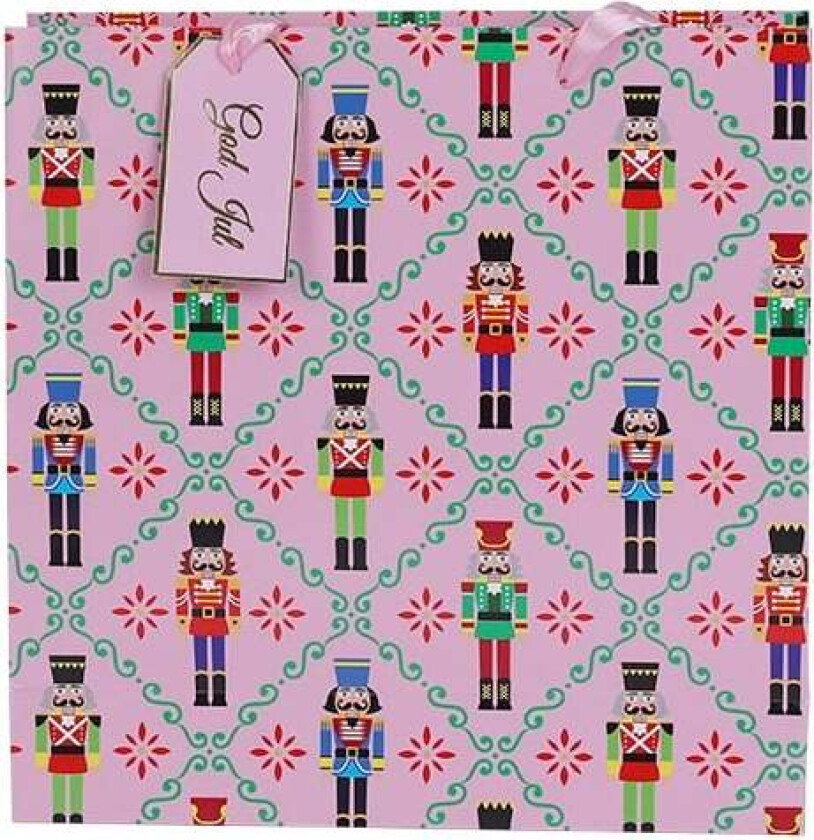 Julekolleksjon Gavepose M Nøtteknekker Med Bord Rosa