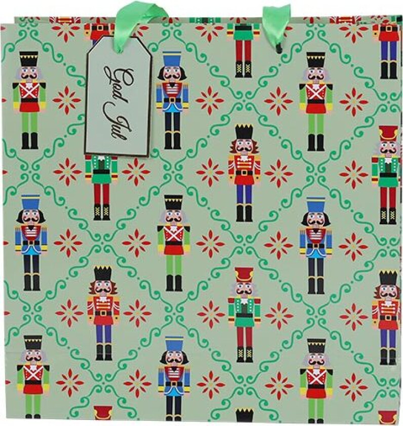 Julekolleksjon Gavepose M Nøtteknekker Med Bord Grønn