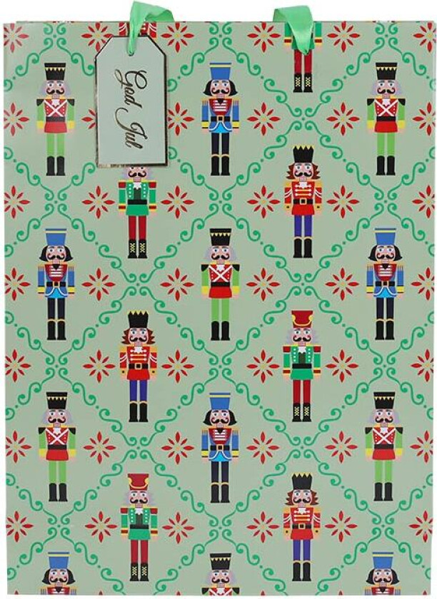 Julekolleksjon Gavepose L Nøtteknekker Med Bord Grønn