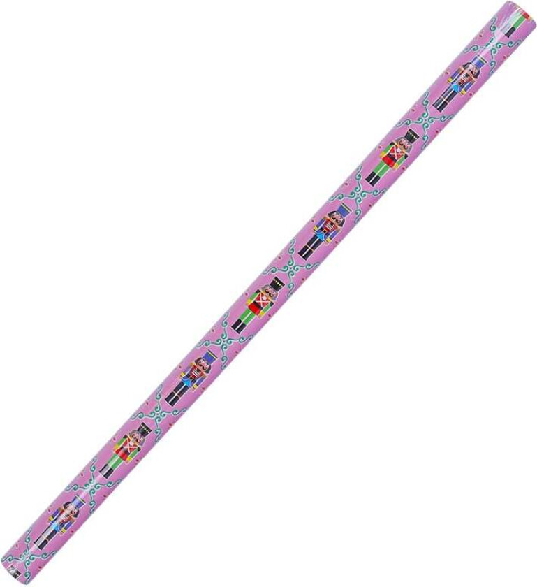 Julekolleksjon Gavepapir Nøtteknekker Med Bord 70cmx4m Rosa