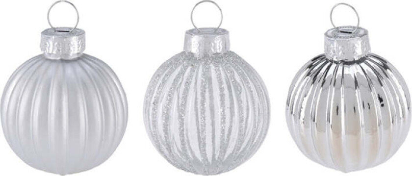 Julekule Pakke 12stk Sølv