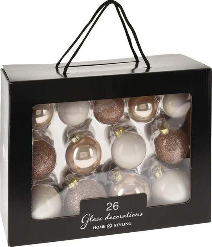 Bilde av Julekuler 26 stk Glass Duse Farger