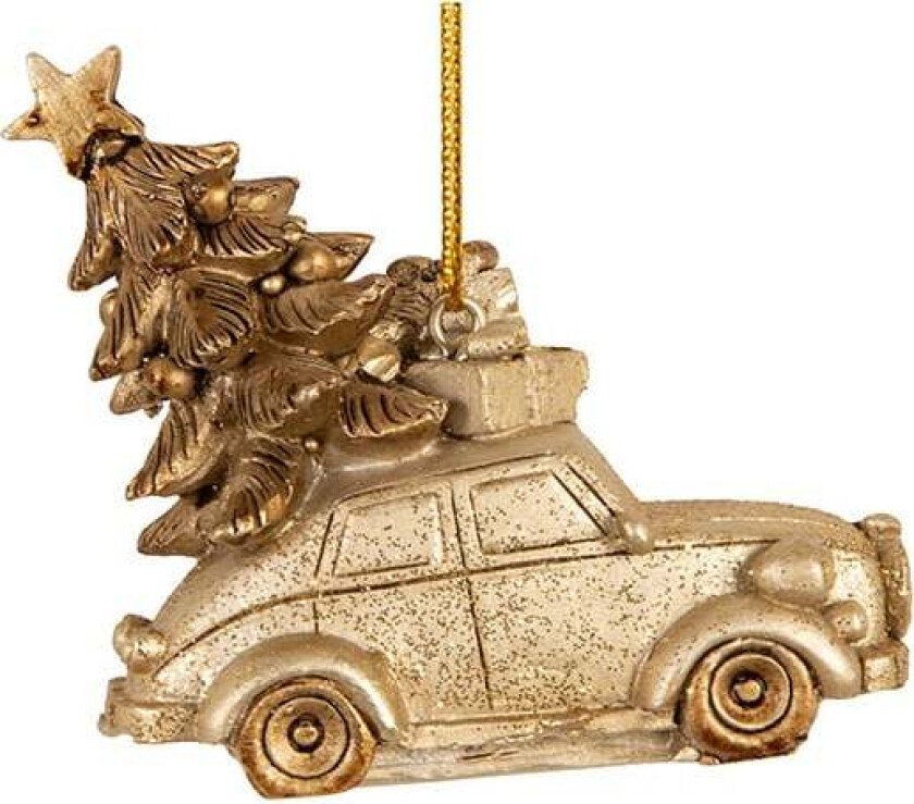 Juletrepynt Bil Juletre Gull 7 cm