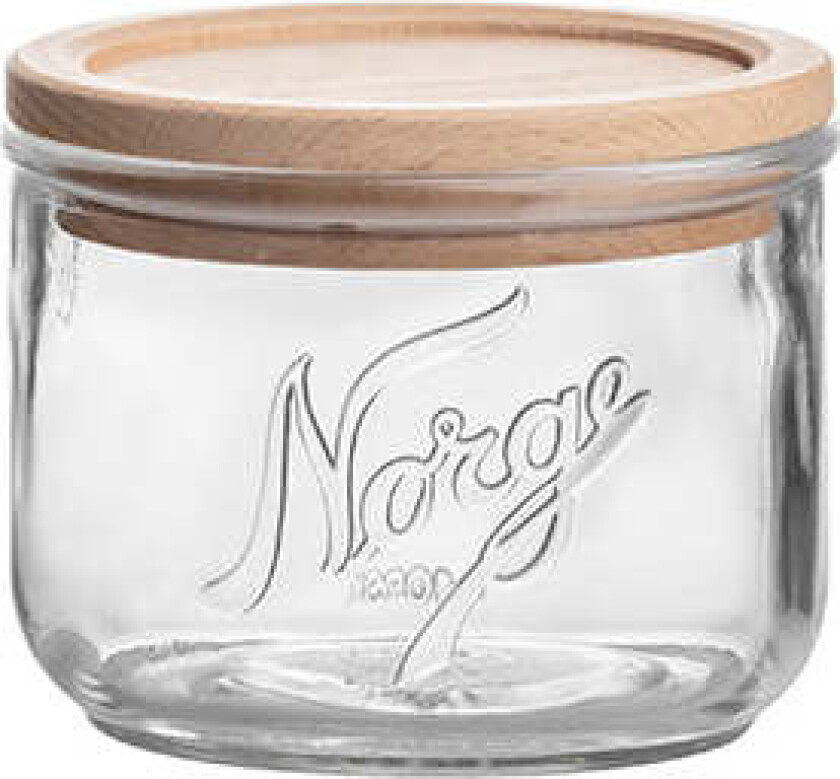 Norgesglass Beholder 6cm med Trelokk