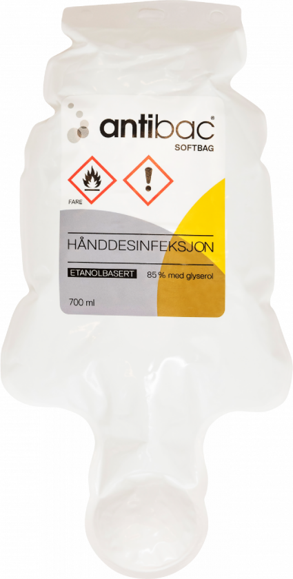 Bilde av 85 % hånddesinfeksjon flytende gel softbag 700 ml