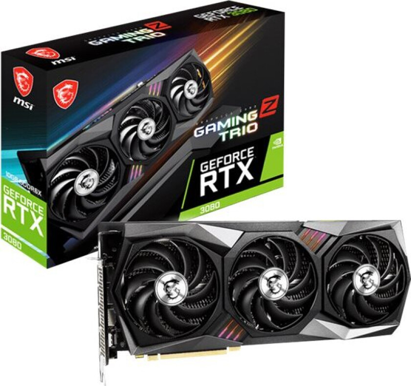 Msi Geforce Rtx 3080 Gaming Z Trio 10G Lhr - Grafikkort - Gf Rtx 3080 - 10 Gb Gddr6x - Pcie 4.0 - 3 X Displayport, Hdmi - Lhr