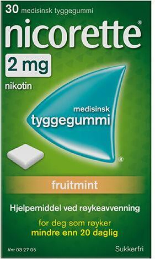 2mg tyggegummi fruitmint 30 stk