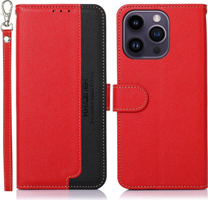 KHAZNEH Phone Cover for iPhone 15 Pro - Red/Black Red