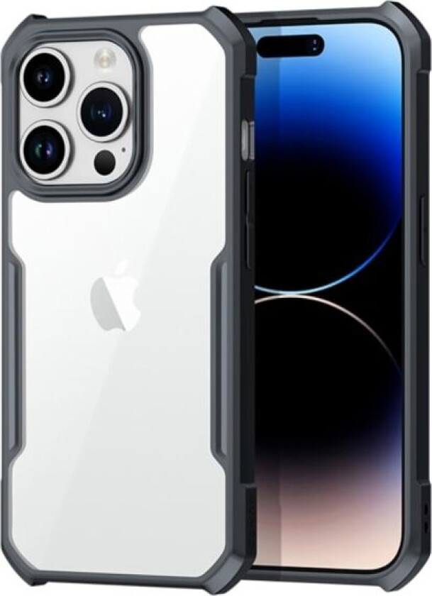 XUNDD Back Cover for iPhone 15 Pro Max Acrylic+TPU Phone Case Black