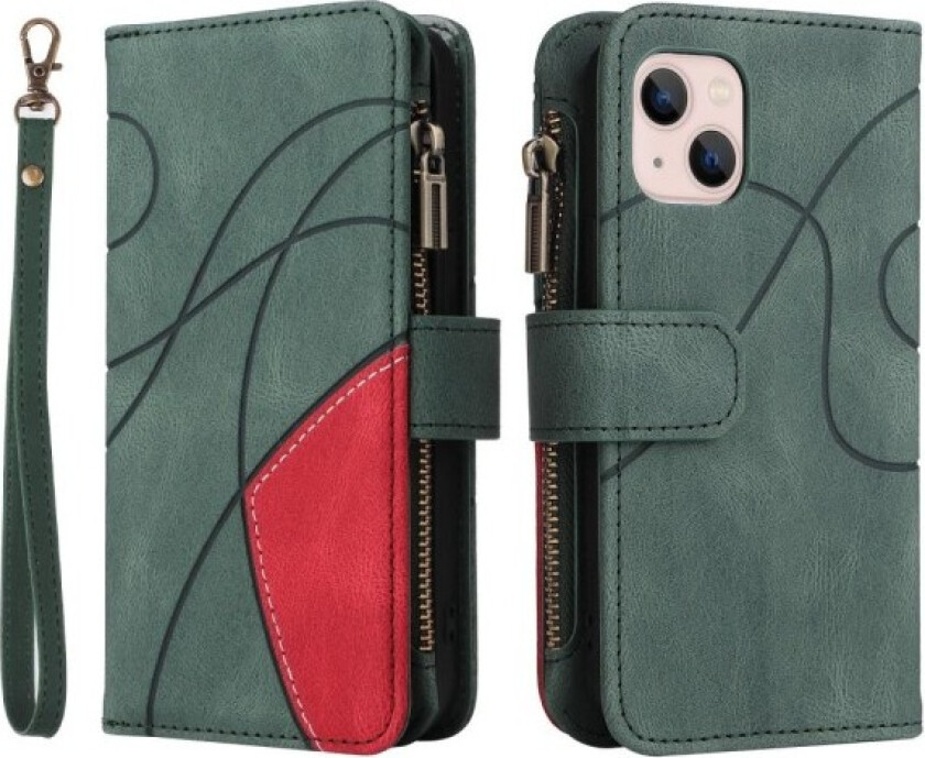KT Multi-function Series-5 For iPhone 13 Mini Phone Case Green