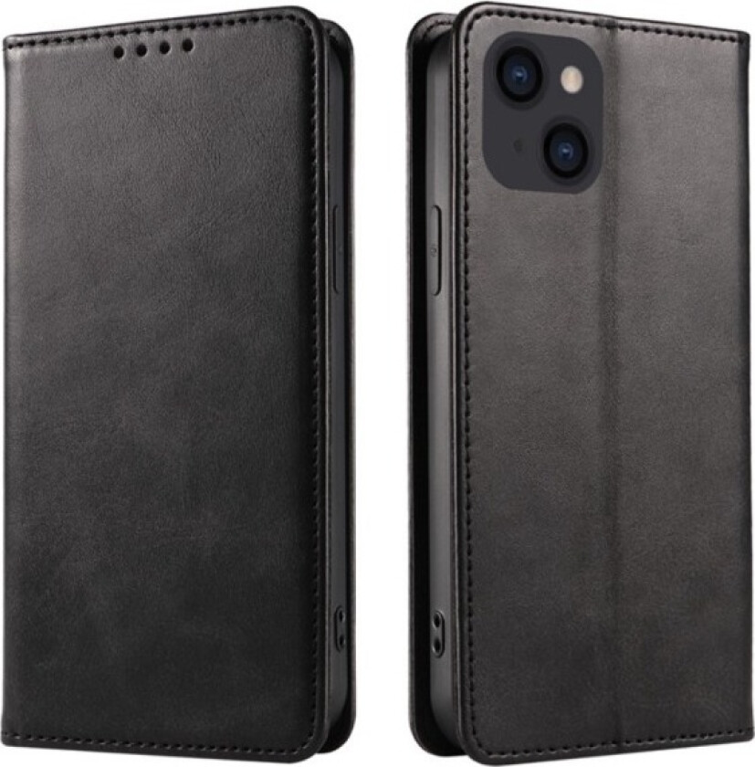Wallet Stand Phone Case for iPhone 15 Cell Cover - Black Black