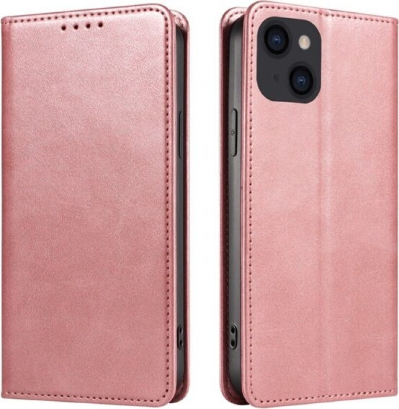 Wallet Stand Phone Case for iPhone 15 Plus Cell Cover -Rose Gold Pink gold