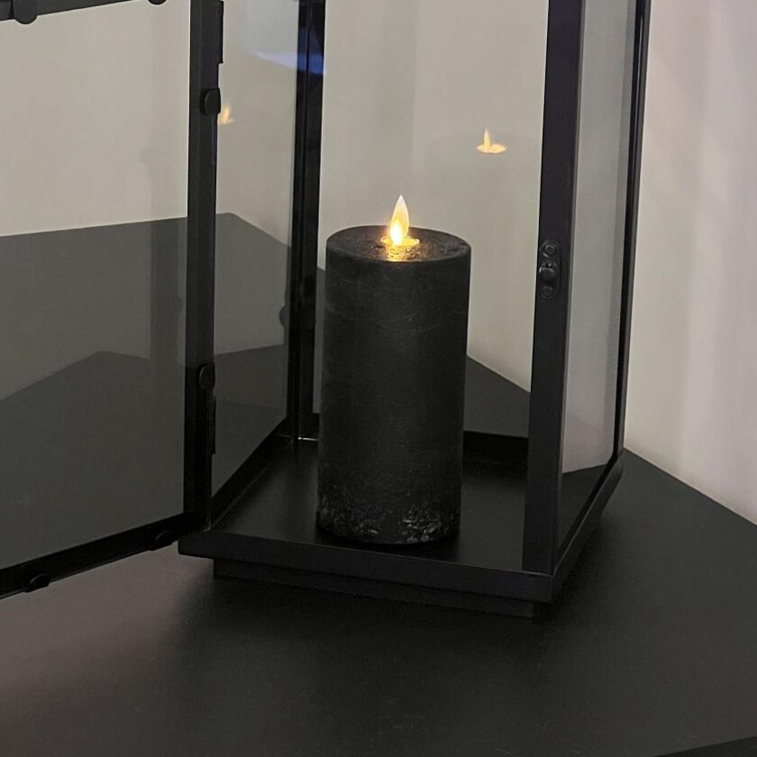 LED Kubbelys Voks Sort 15cm Lykter og LED lys Lampehuset