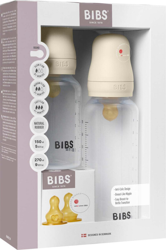 Bilde av Grow and Flow Tåteflaske Sett Latex 150/270 ml, Ivory -  Tåteflasker & Tilbehør