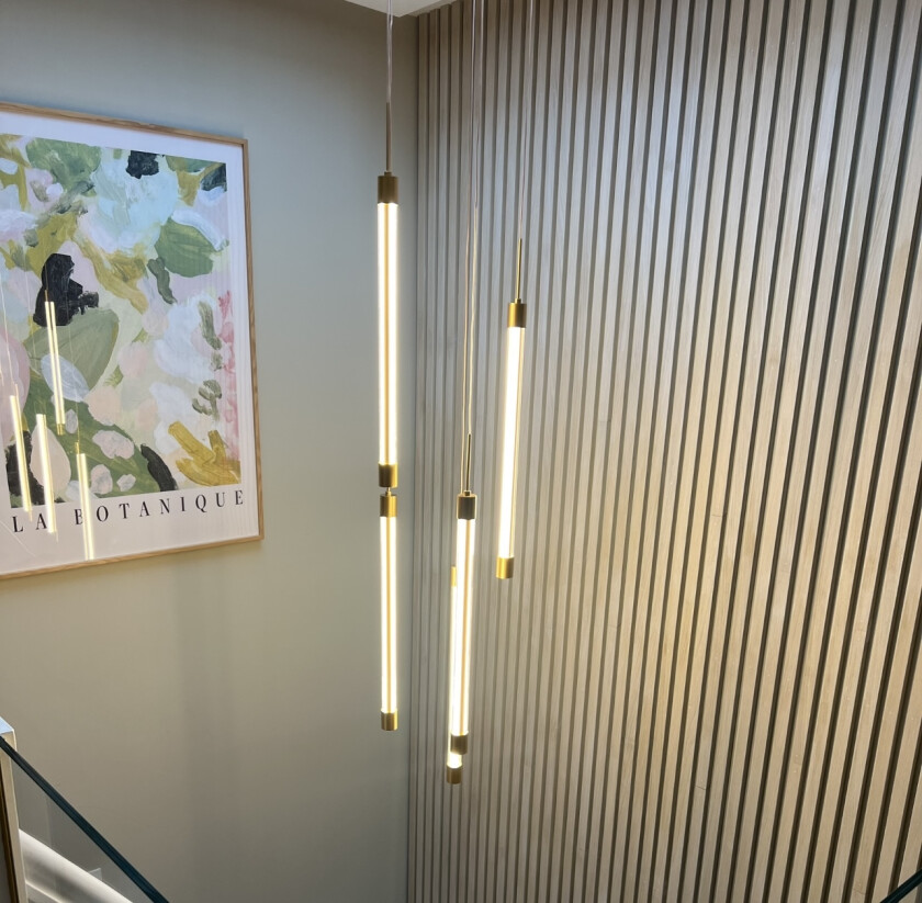 Tube 5 LED Rondell Taklampe Gull Hengende taklampe Lampehuset