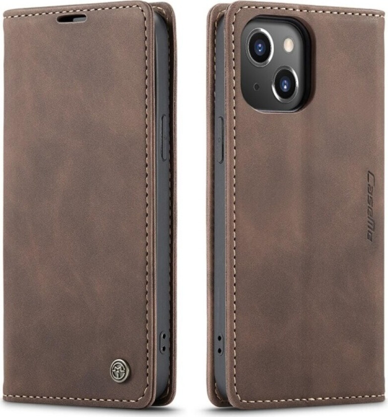 CASEME Retro Wallet Case for iPhone 13 Pro - Coffee Brown