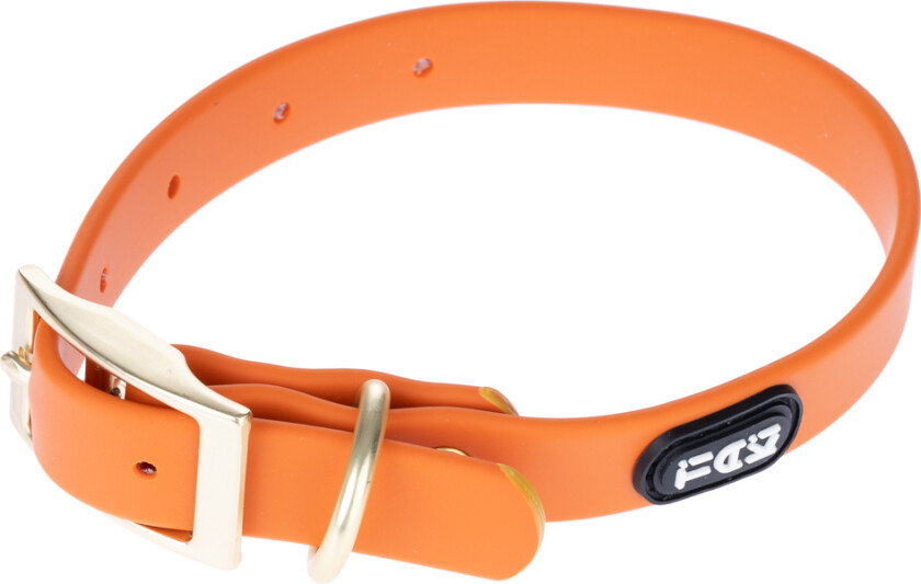 halsbånd i vannavvisende PVC, oransje - Størrelse L: 34-56 cm halsomkrets
