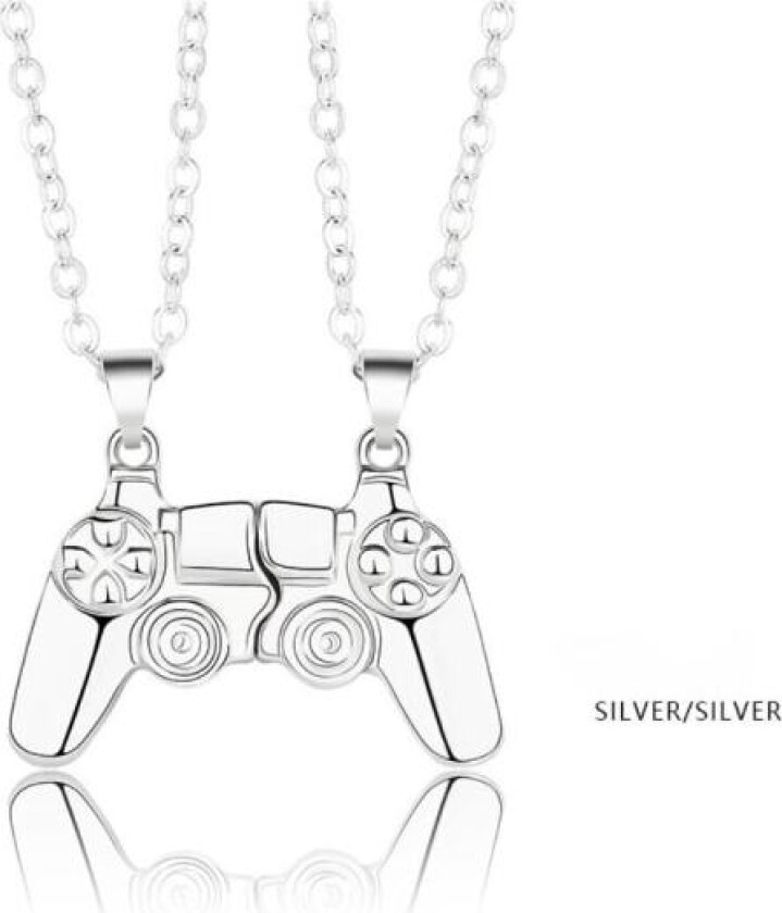 Magnetisk Game Controller Handkontroll Halsband Par Present - Silvrig Silver