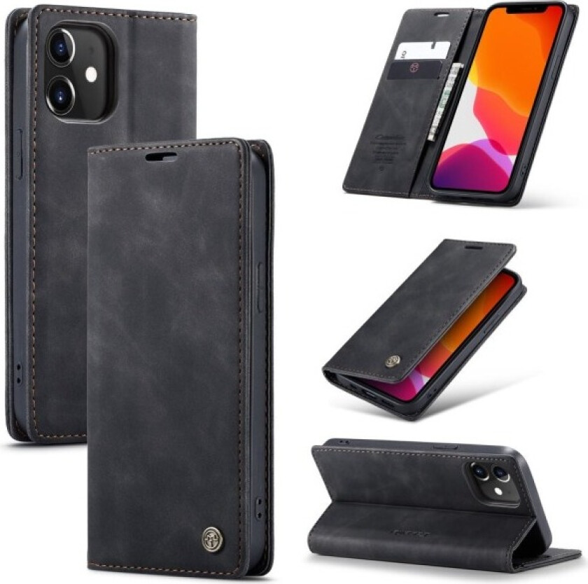 CASEME Retro Wallet Case for iPhone 12 Pro/ 12 Black