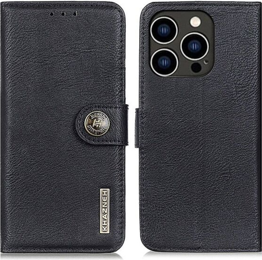 KHAZNEH For iPhone 16 Pro Max Wallet Stand Case Black