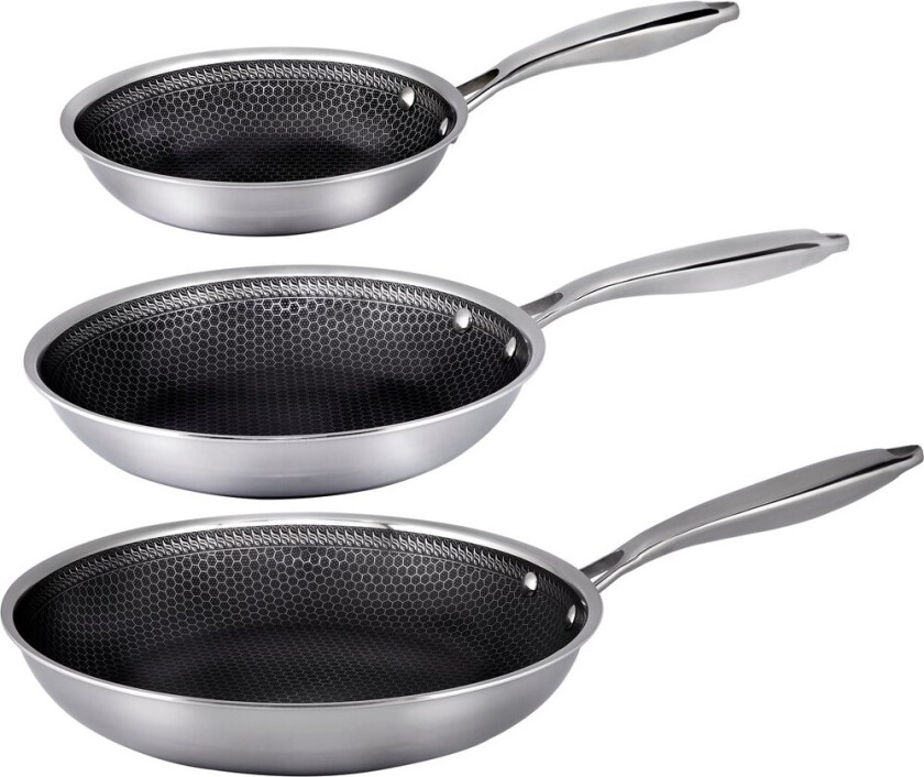 Santo Hybrid Coating stekepannesett 3 deler Rustfritt stål