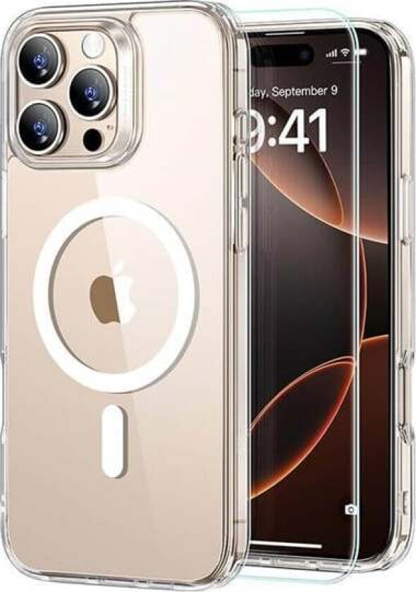 Hybrid Case (HaloLock) for iPhone 16 Pro with screen protection kit (clear)