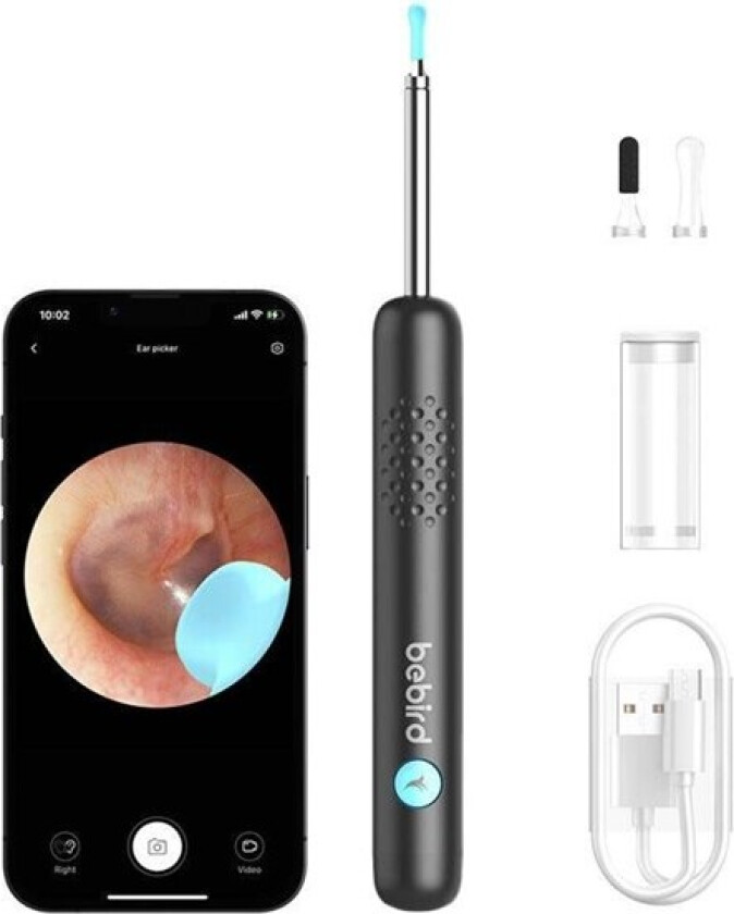 Bilde av R1 ear cleaning otoscope with camera (black)