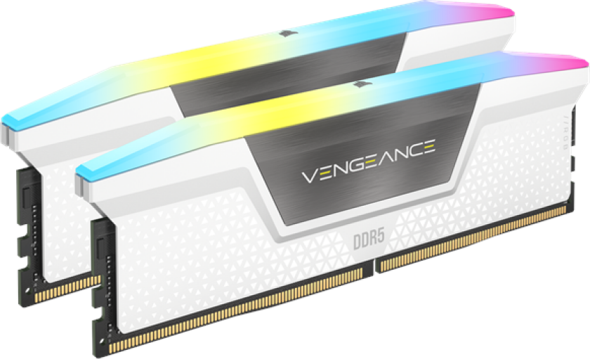 Vengeance RGB DDR5-6000 - 32GB - CL30 - Dual Channel (2 pcs) - AMD EXPO & Intel XMP - Hvit med RGB