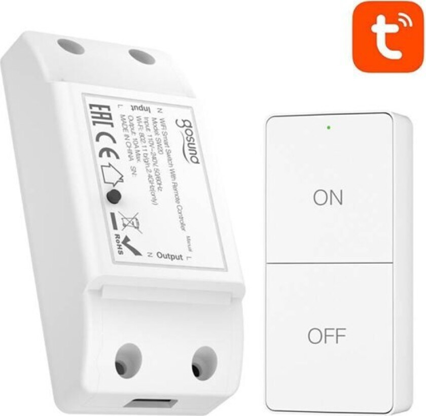 SW20 10A WiFi Smart Switch + Remote Control Tuya