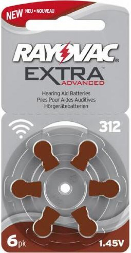 extra advanced 312 høreapparatbatterier 6 stk