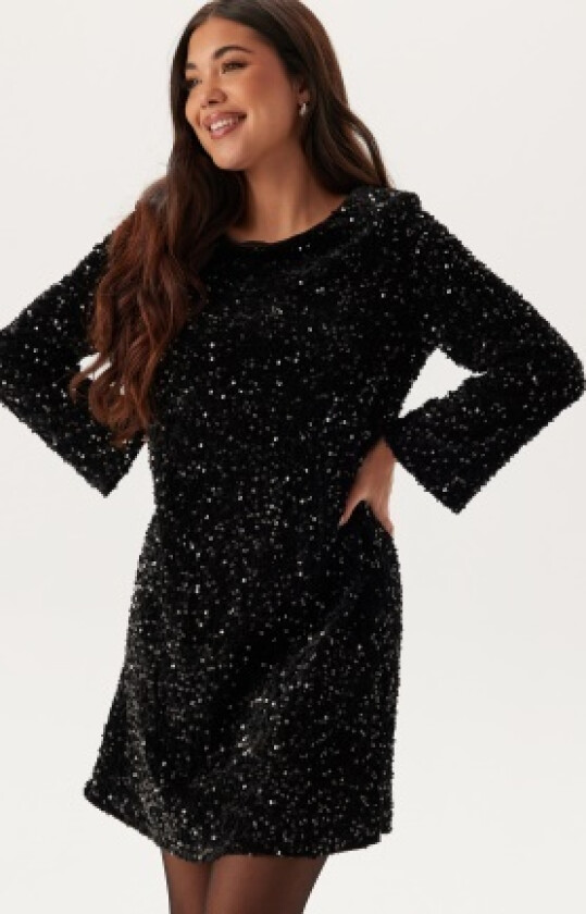 Viaria L/S O-NECK OPEN BACK DR Black 44