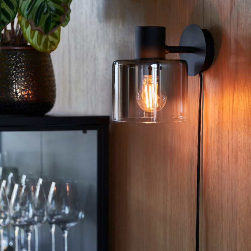 Bowl Vegglampe Røykfarget Interiørlampe Lampehuset