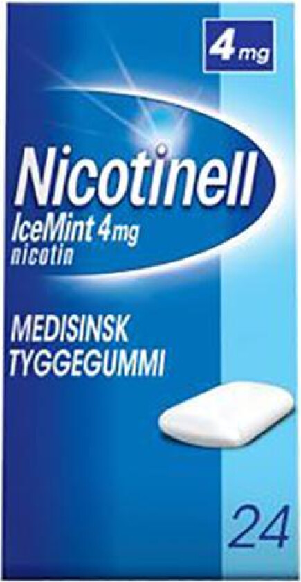 4 mg tyggegummi icemint 24 stk