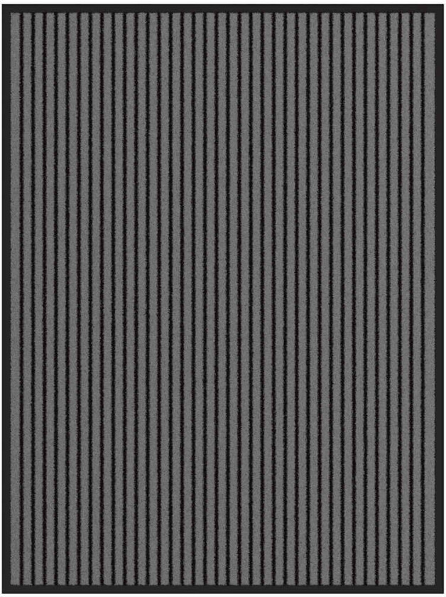 Dørmatte Stripe Svart og Grå 90x120 cm