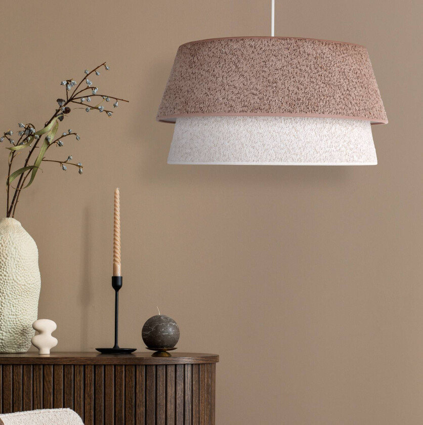 Hengelampe Boucle, Ø 50 cm, cappuccino/ecru