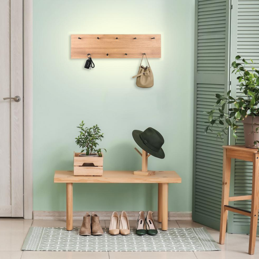 Romy Veggknagg Med LED Lys Brun 75 Cm Møbler Lampehuset