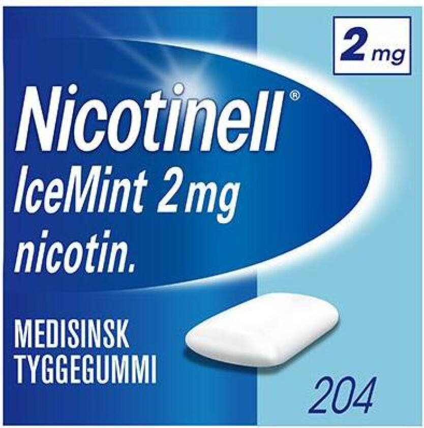 2 mg tyggegummi icemint 204 stk