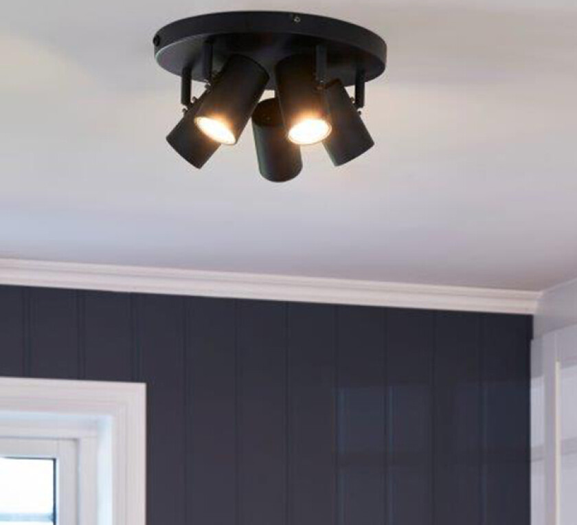 Noor II Spotlight Taklampe Sort Skinner og spotter Lampehuset