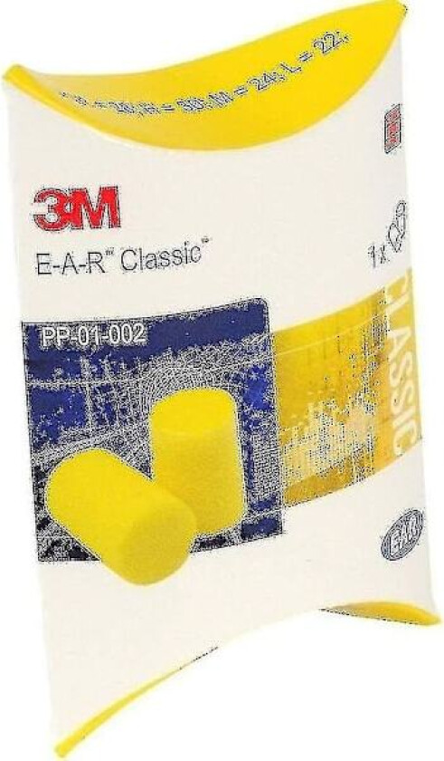 3M Ear Classic Ørepropper 50 par Pakket i par Gule Snr = 28db Hørselvern 2024rui