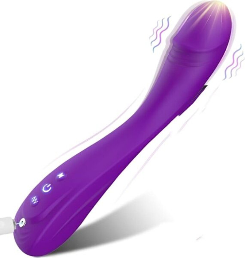 Dildo G-punkt Vibrator Sexleketøy for Klitorisstimulering med Kraftig Vibrasjon, Anal Dildo Sexleketøy med 7 Vibrasjonsmoduser (Lilla)