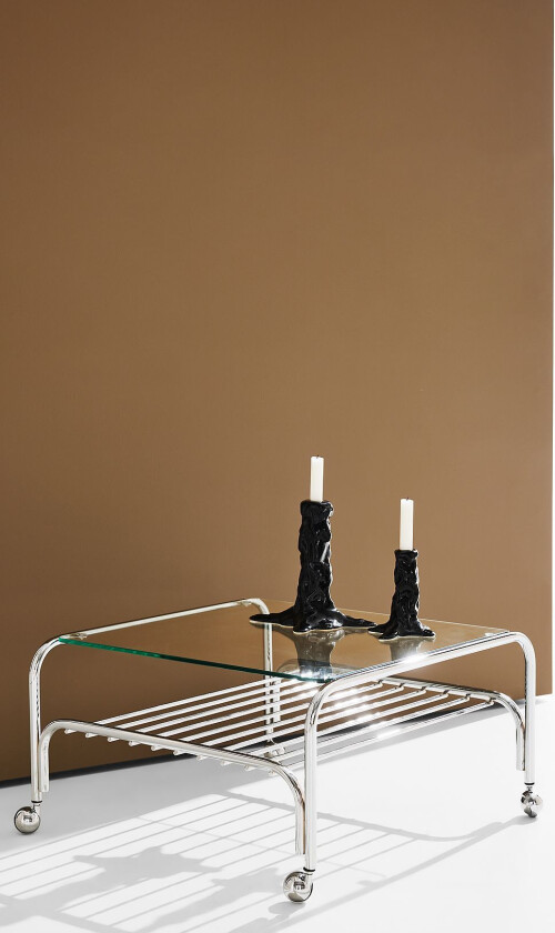 Cleo soffbord 65x65 cm, Transparent