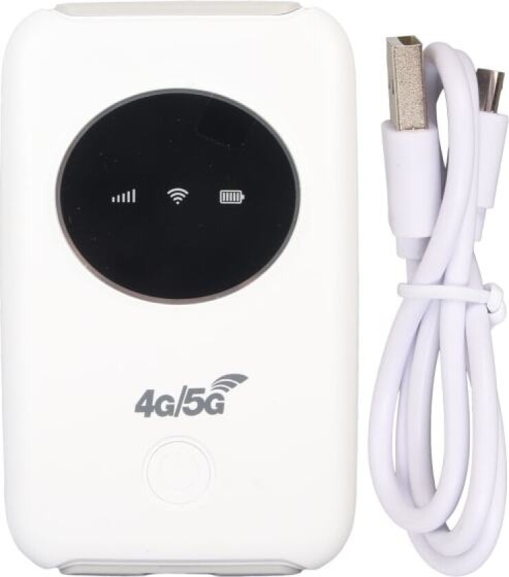4G LTE USB WiFi-modem - 300 Mbps Ulåst 5G WiFi med SIM-kortspor - Innebygd 3200 mAh Bærbar Trådløs Router