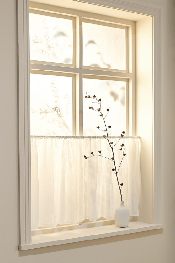 Kafégardin Mila Bottom Curtains, Hvit