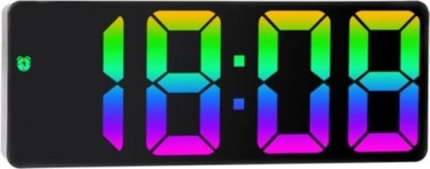LED Clock Electronic Digital Alarm Clock Colorful Desktop Clock 12 / 24H Display Black