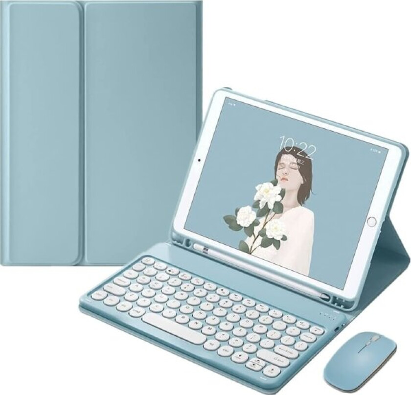 Søt iPad 9. generasjon tastaturdeksel med mus iPad 8. generasjon/iPad 7.