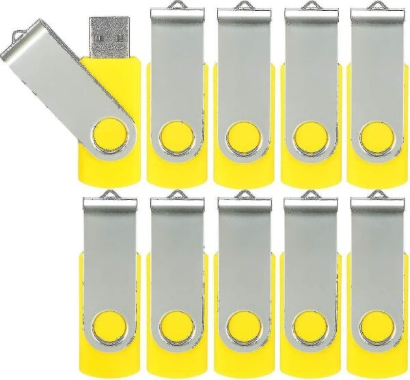 10-pak USB-minnepinner USB 2.0 Tommelstasjon Bulkpakke Svingbar Minnepinne Foldbar Lagring Jump Drive Zip Drive