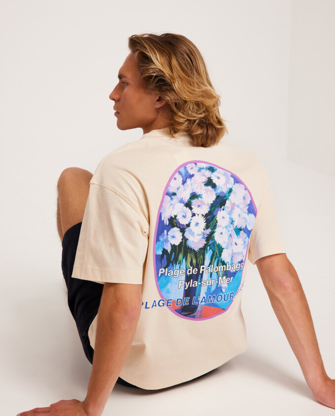 Jack & Jones Jorvalencia Back Tee Ss Crew Neck T-skjorte med trykk Beige